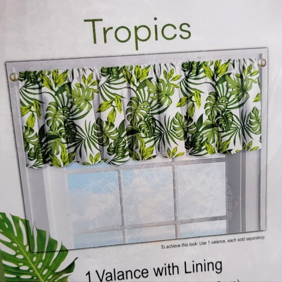 Valances Tropical Palms Lot of 3 By Colordrift 60" Wide x 14" Long New - Picture 4 of 6